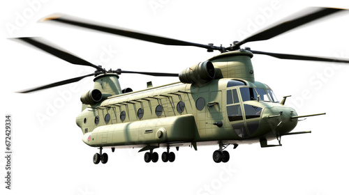 Chinook helicopter on a transparent background