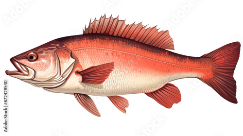 Fresh sea bass fish isolated on transparent