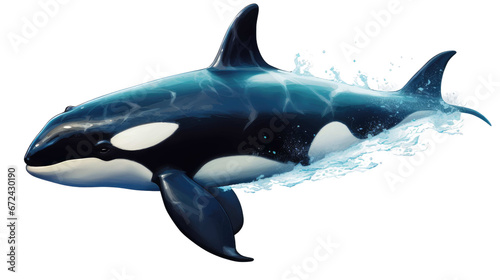 Killer whale or orca in transparent background