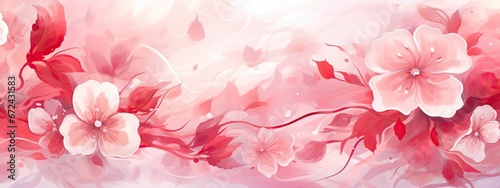 watercolor abstract background, blotched watery red flower Generative AI