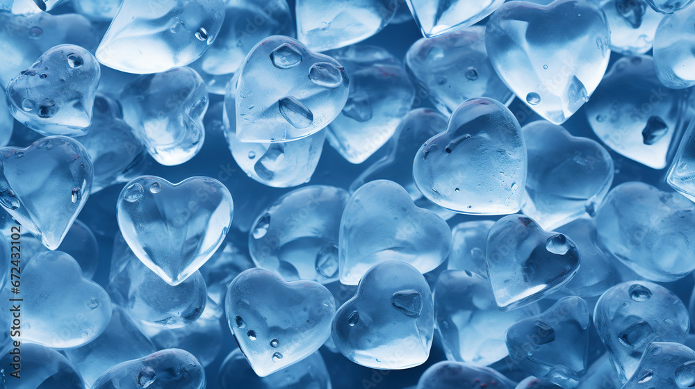 Heart-shaped ice cubes. Frozen water in the shape of hearts for use in cold drinks. Cute heart shaped icicles. Heart-shaped ice cubes. Frozen water in the shape of hearts for use in cold drinks. Cute heart shaped icicles.
