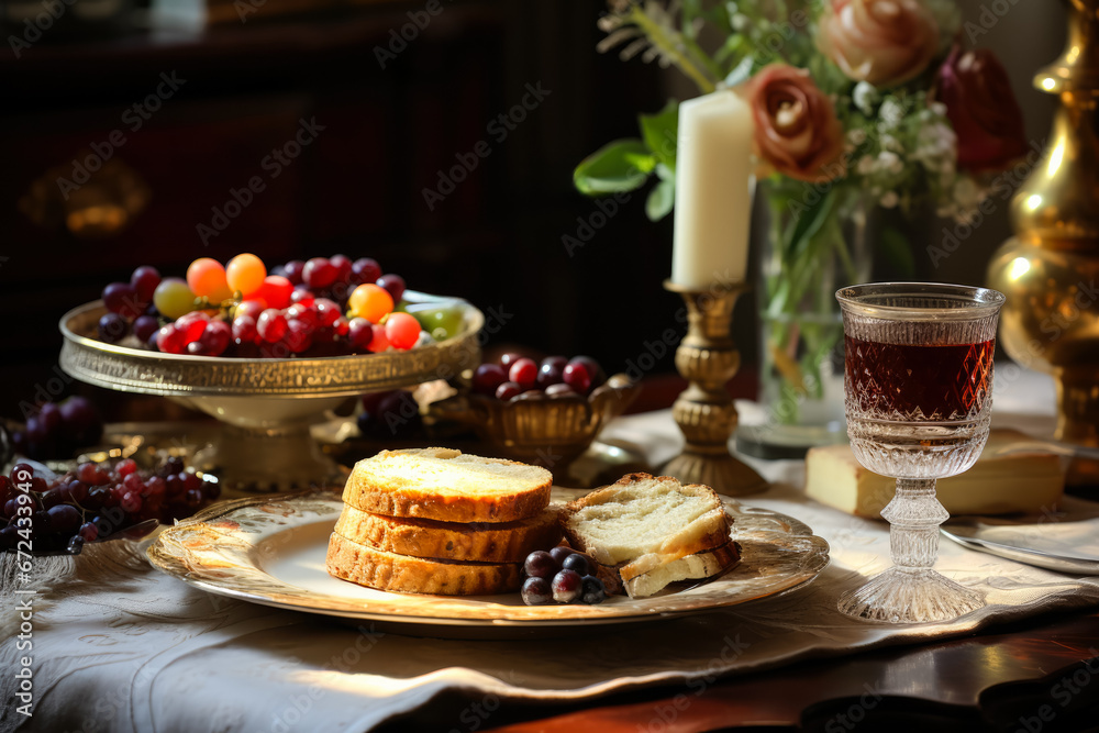 Colonial era Thanksgiving tableau evoked through hues of honey gold burgundy and lace 