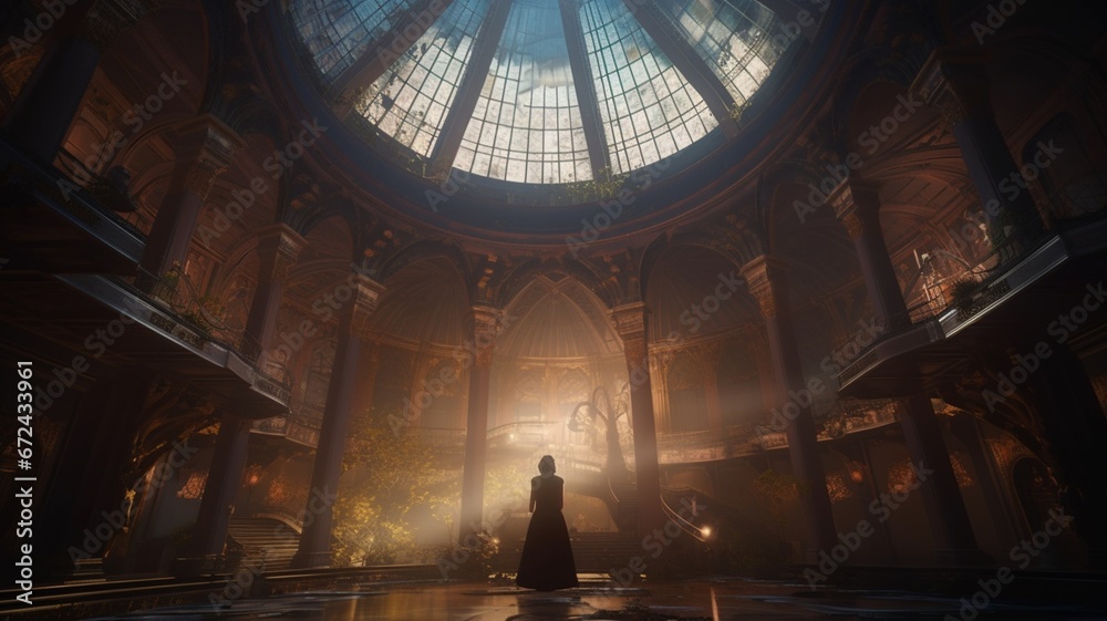 Obraz premium Beautiful stunning belle epoch dome cinematic illustration picture AI generated art