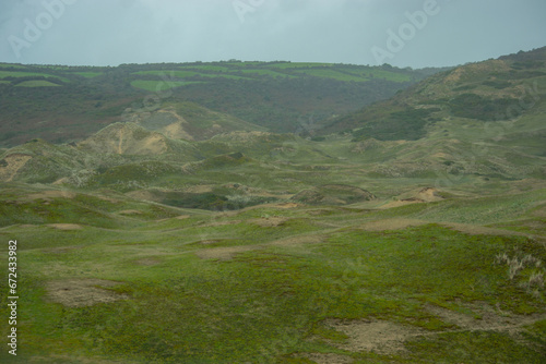 Promenade dans les Dunes de Biville, juste avant la tempête Ciaran dans la Hague, La Manche, Le Cotentin, en Basse Normandie, France