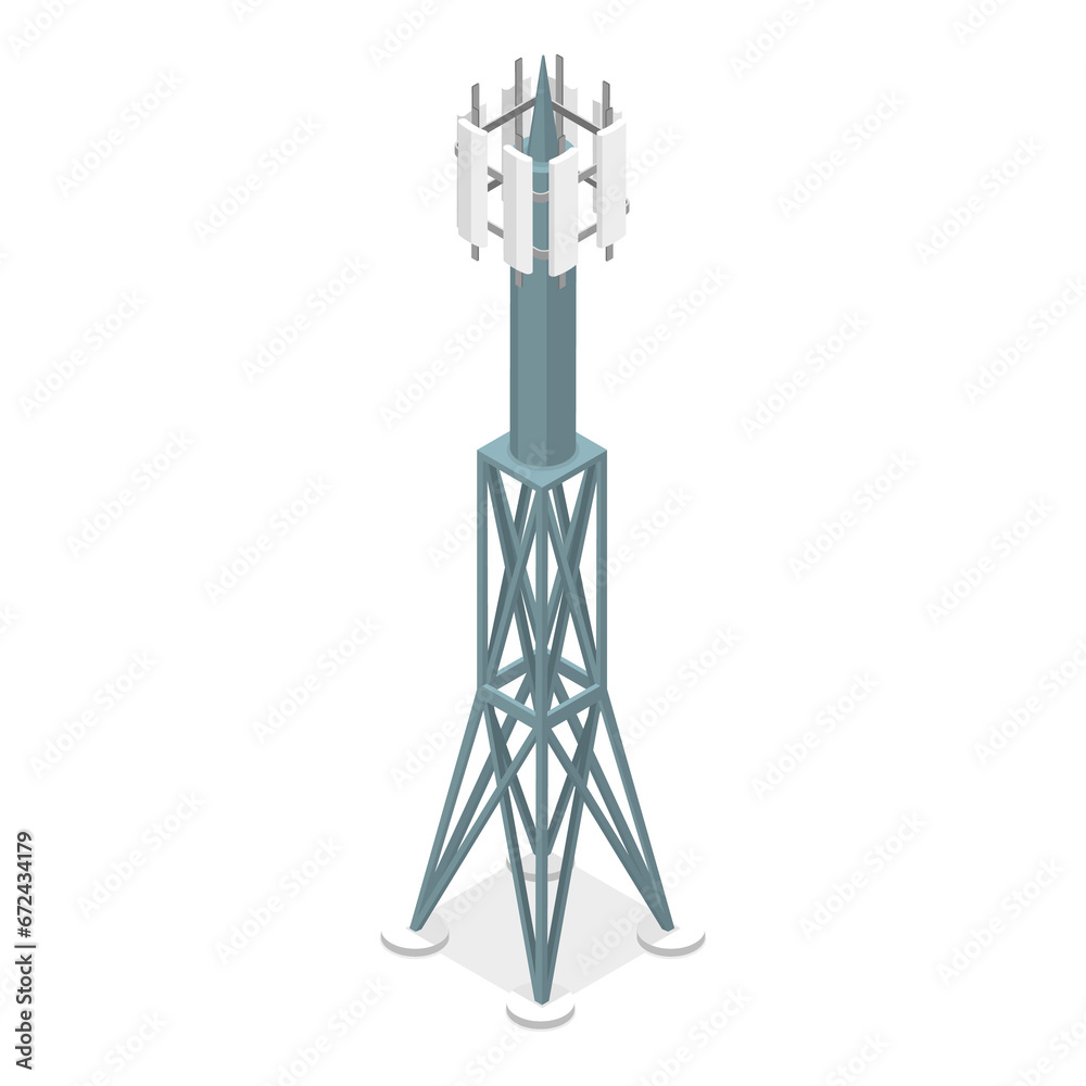 3D Isometric Flat Set of Telecom Towers. Item 2 3D Isometric Flat Set of Telecom Towers. Item 2