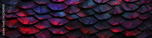 Vibrant dragon scale texture in deep colors, generative ai