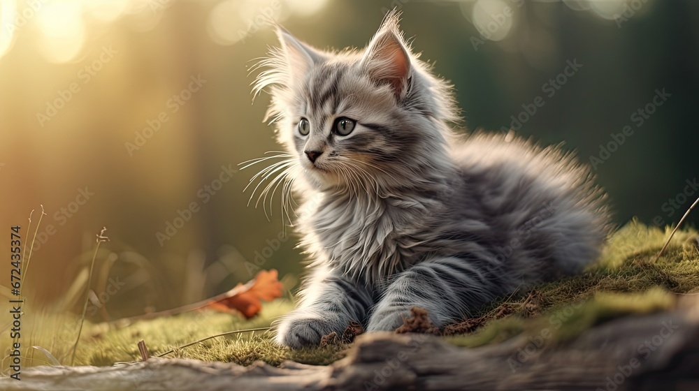Obraz premium beautiful little kitten looking into the lens