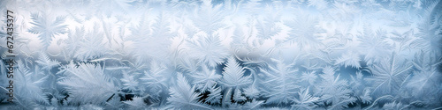 Ice crystal patterns on a frosty window