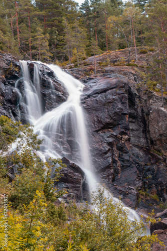Elgafossen, waterfall between Norway and Sweden. © Dreamnordno