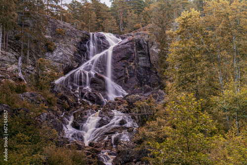 Elgafossen, waterfall between Norway and Sweden. photo