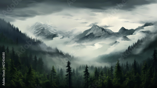 Immersive Mountain Fog: A Photo-Realistic Landscape © Martin Studio