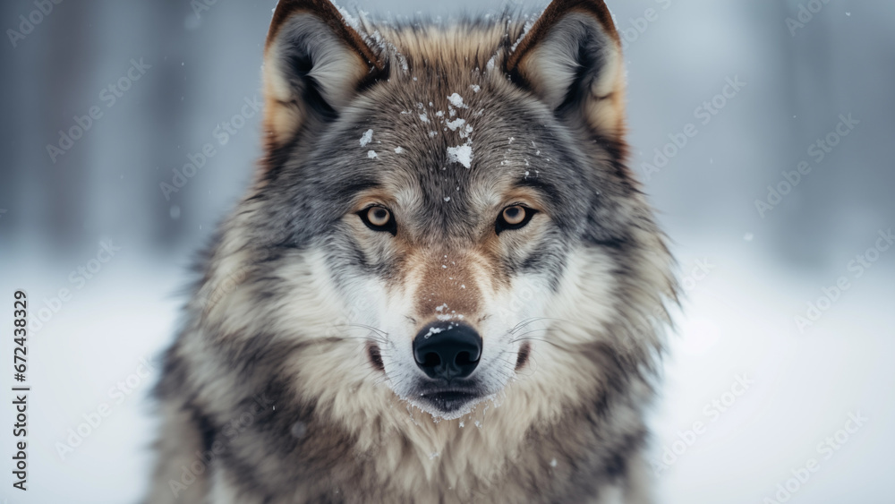 Photographer photo of a gray wolf in the wild Photographer photo of a gray wolf in the wild