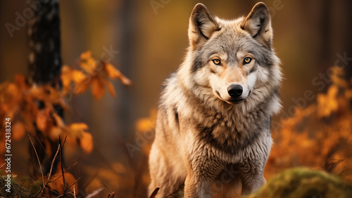 Photographer photo of a gray wolf in the wild photo