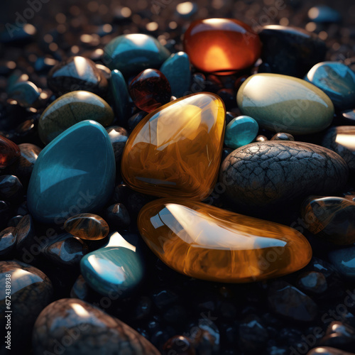 Semiprecious stones and minerals background