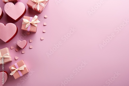 Gift boxes on the pink background. Christmas  birthday  saint valentine  mothers day concept