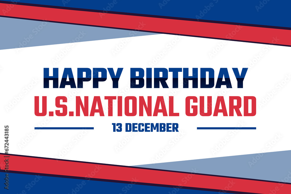 United States National Guard birthday. December 13. Holiday concept. Template for background, banner, card, poster