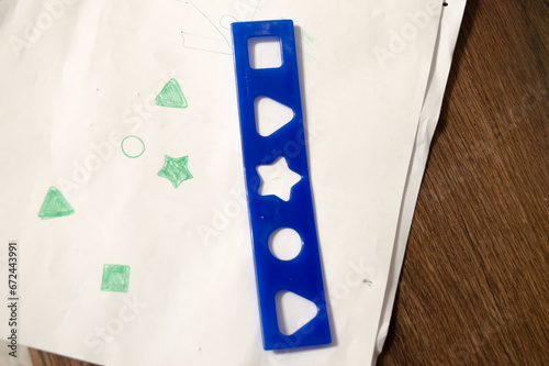 Drawing with a kid Pencil Scratches with line with shapes on it for kids and children 