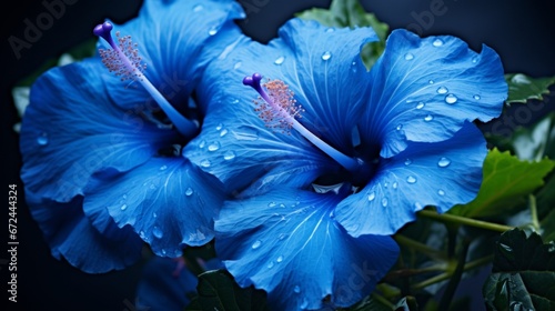 Blue hibiscus flowers high resolution beautiful image Ai generated art © Biplob