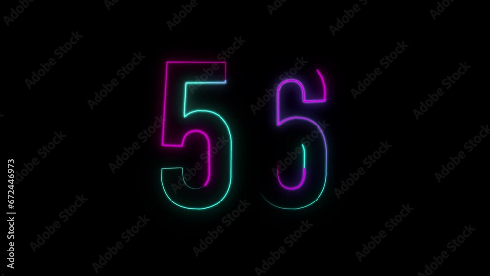 Neon number 56 with alpha channel, neon numbers Neon number 56 with alpha channel, neon numbers