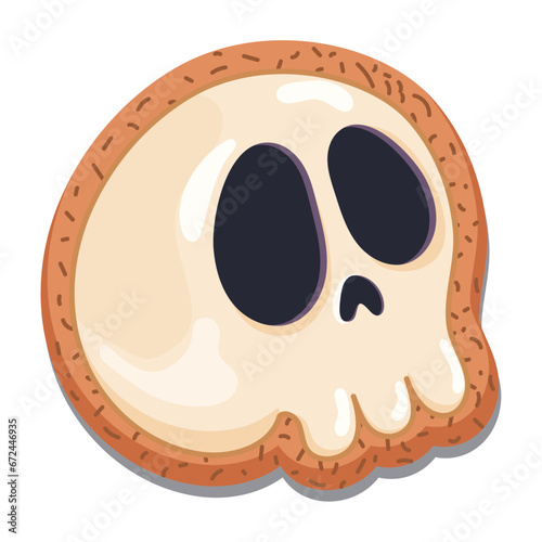 Skull cookie HAlloween dessert Vector
