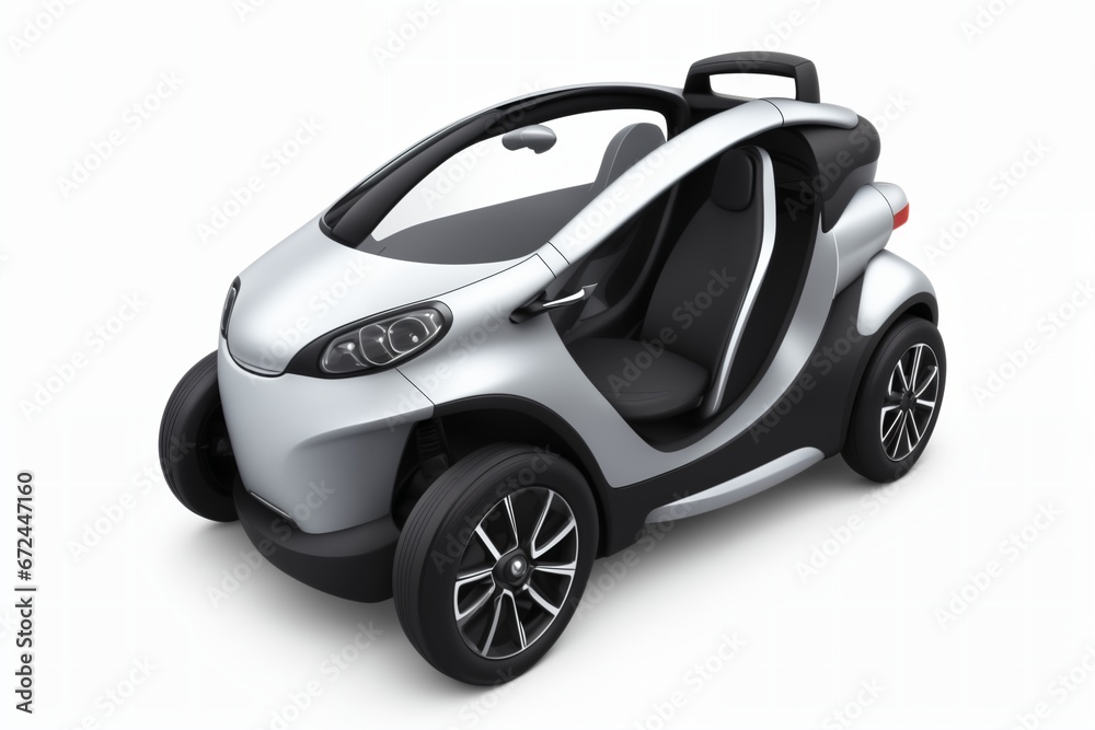 a brand-less generic concept car. Modern electric car on a white background with a shadow on the ground a brand-less generic concept car. Modern electric car on a white background with a shadow on the ground