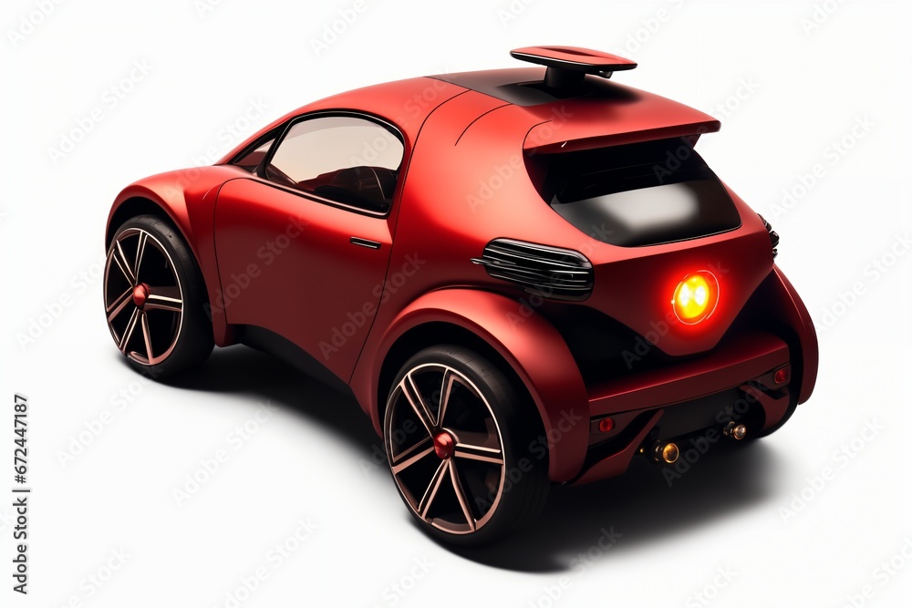 a brand-less generic concept car. Red sports car on a white background. 
