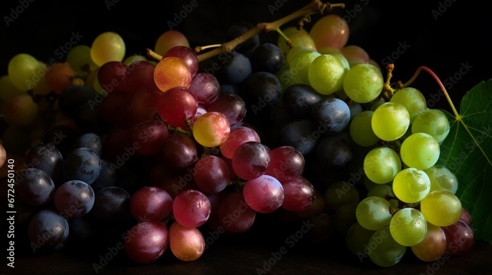 Bunch of different colored grapes beautiful image Ai generated art Bunch of different colored grapes beautiful image Ai generated art