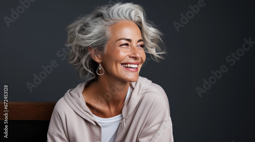 portrait of beautiful good looking mature model 