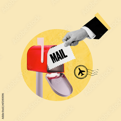 Sending a letter from a mailbox, mail, hand with mail, sending mail the old-fashioned way, businessman sends physical papers, postal mail, on paper, Letterbox, Post Office, Mailbox format, People