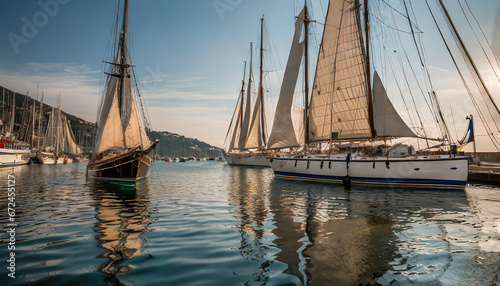 Classic Sailboats in the Harbor