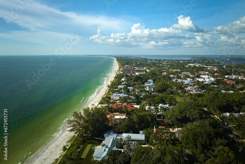 Rich neighborhood with expensive vacation homes in Boca Grande, small town on Gasparilla Island in southwest Florida. Wealthy waterfront residential area