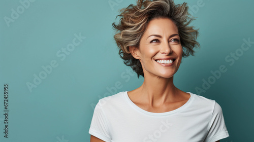 Portrait of a good looking smiling middle-age woman