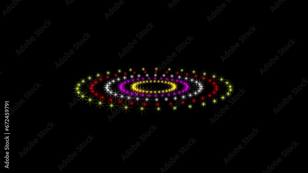 Swirl colorful spiral stars shape on black background Swirl colorful spiral stars shape on black background
