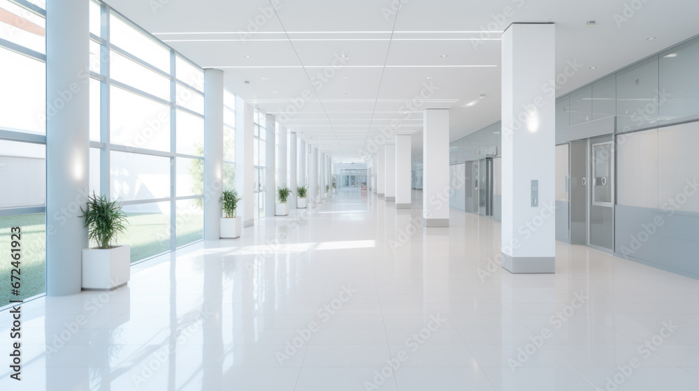 Bright hallway of a hospital