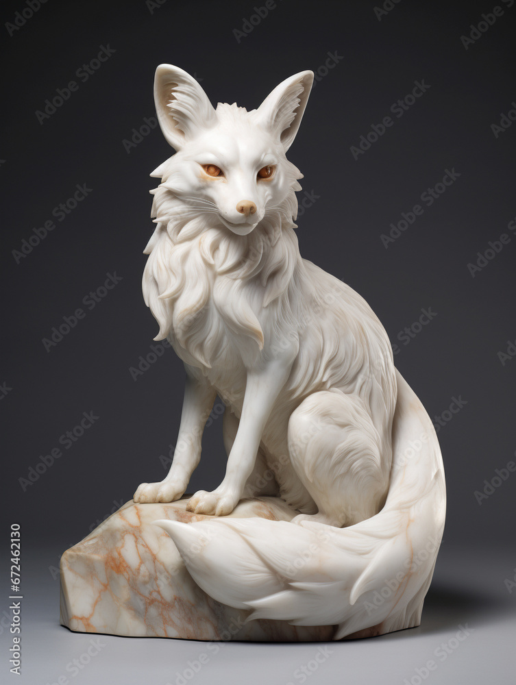 A Marble Statue of a Fox