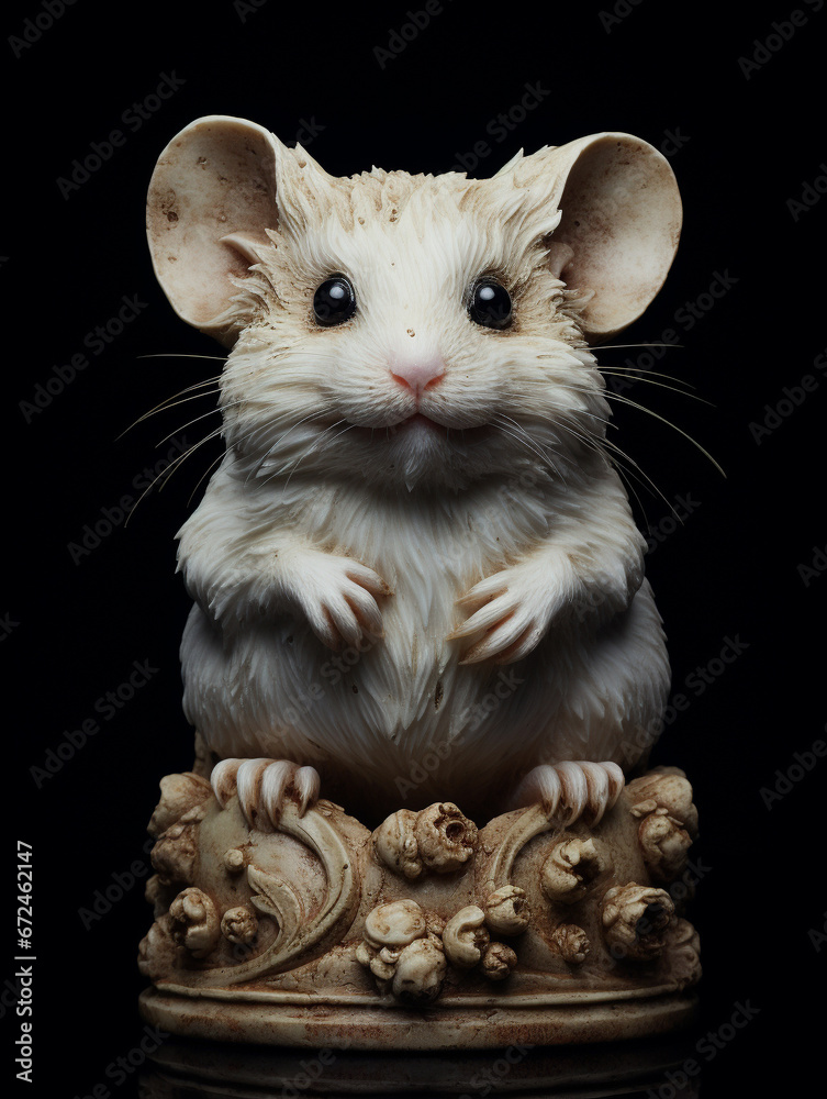 A Marble Statue of a Hamster
