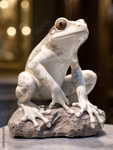 A Marble Statue of a Frog