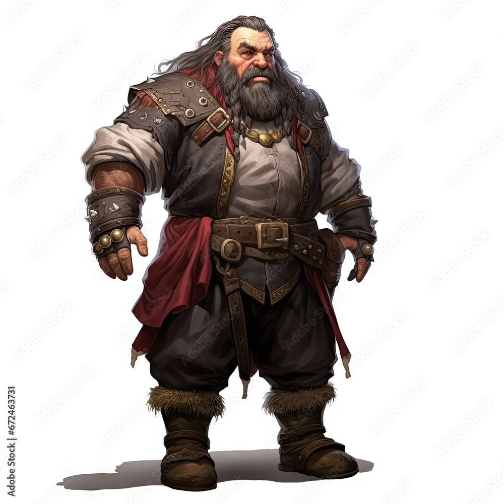 Obraz premium Enchanted Dwarf Under Moonlight. , Medieval Fantasy RPG Illustration
