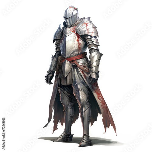 Digital Knight: Pure White Elegance , Medieval Fantasy RPG Illustration