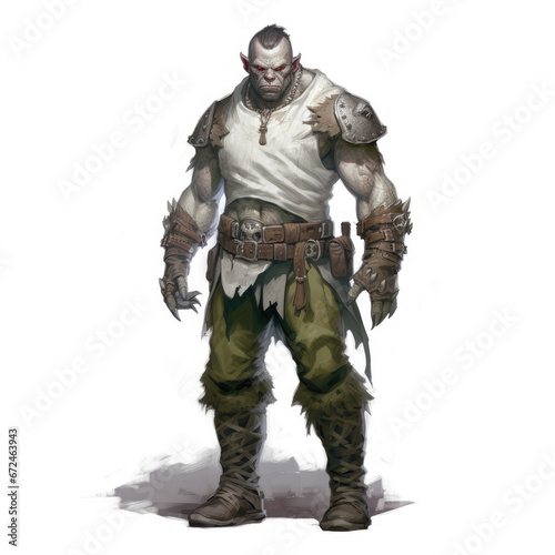 "Enormous Uncommon Orc Stands Tall" , Medieval Fantasy RPG Illustration