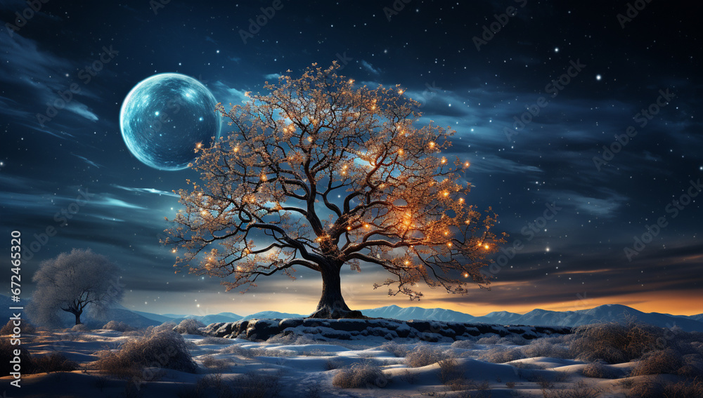 landscape with moon
