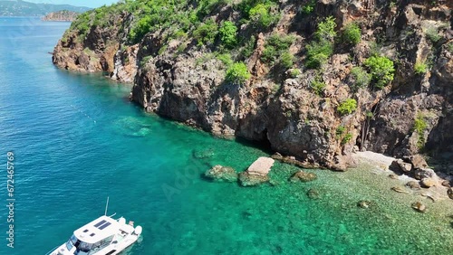 The Caves, British Virgin Islands, Norman Island, Drone Aerial shot