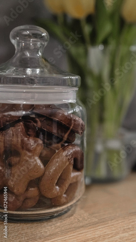 glass jar with cookies