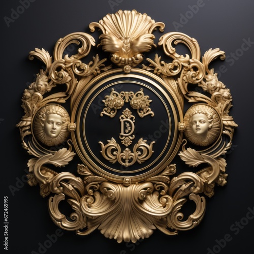 a gold and black ornate frame