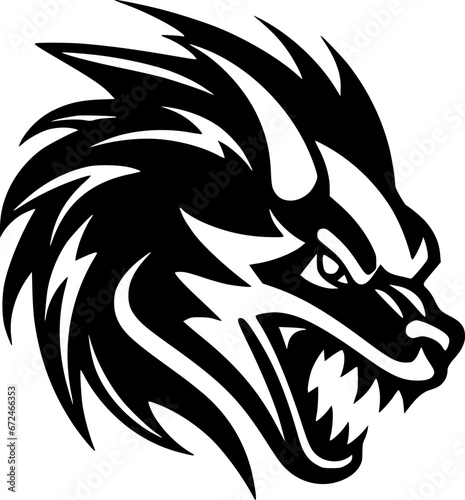 Dragon | Minimalist and Simple Silhouette - Vector illustration