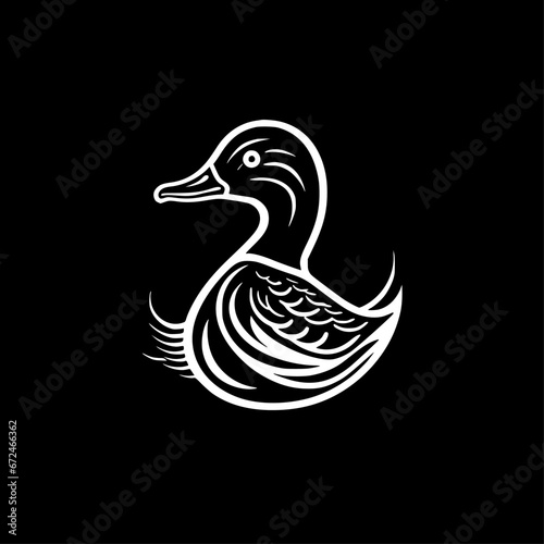 Duck | Black and White Vector illustration
