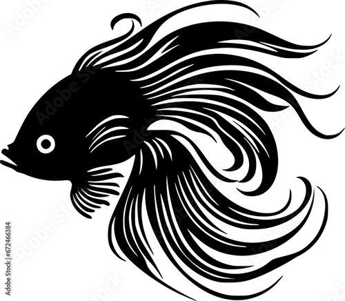 Fish | Black and White Vector illustration