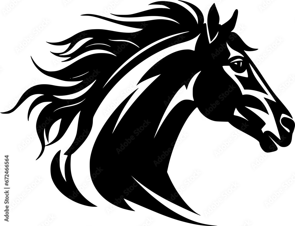 Fototapeta premium Horse | Minimalist and Simple Silhouette - Vector illustration