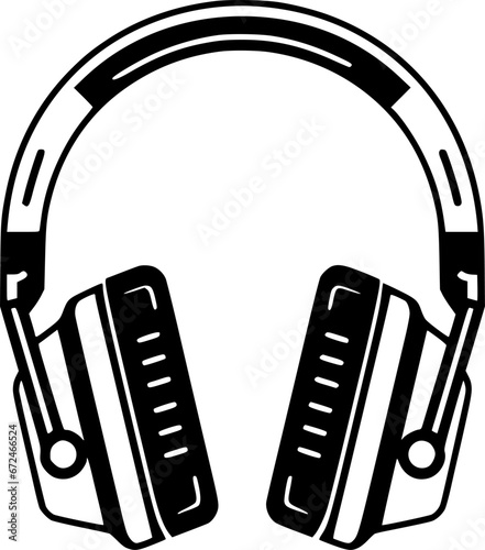 Headphones - Minimalist and Flat Logo - Vector illustration