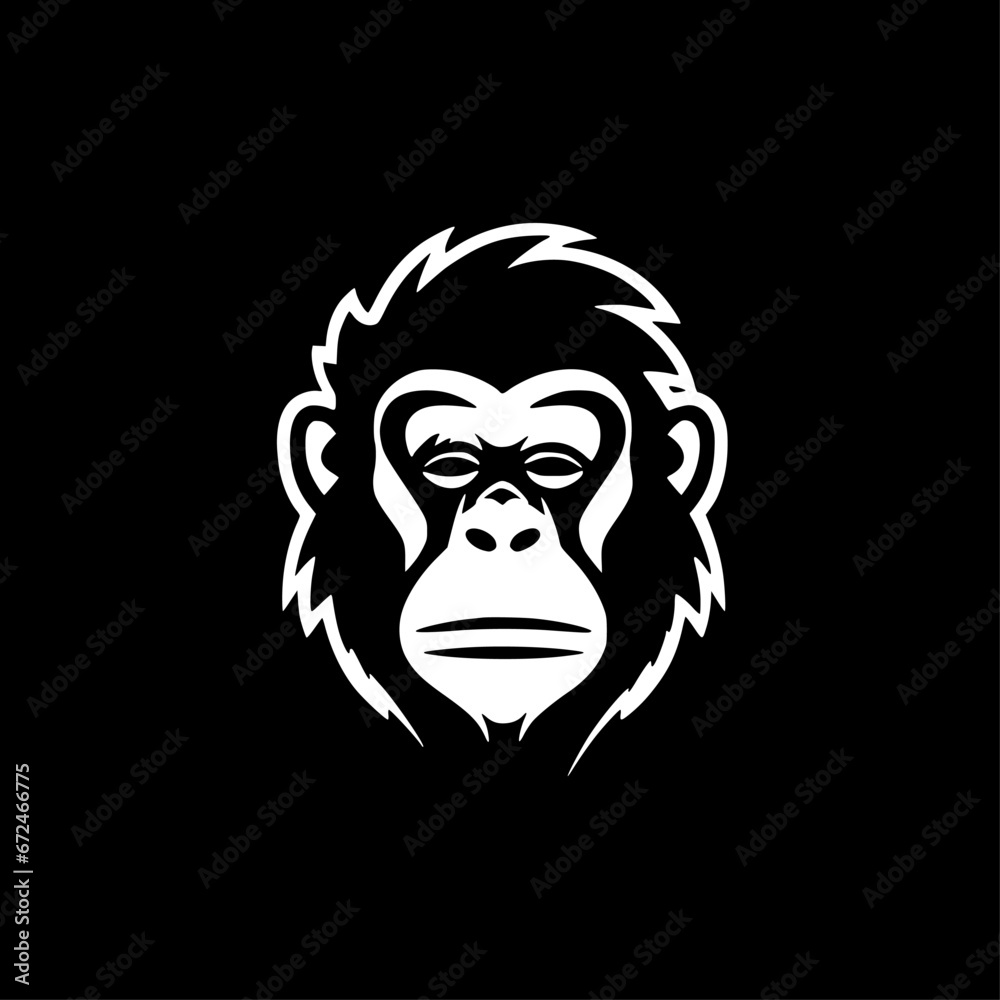 Monkey | Minimalist and Simple Silhouette - Vector illustration